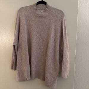 LOFT Women's Speckled Beige Turtleneck Sweater